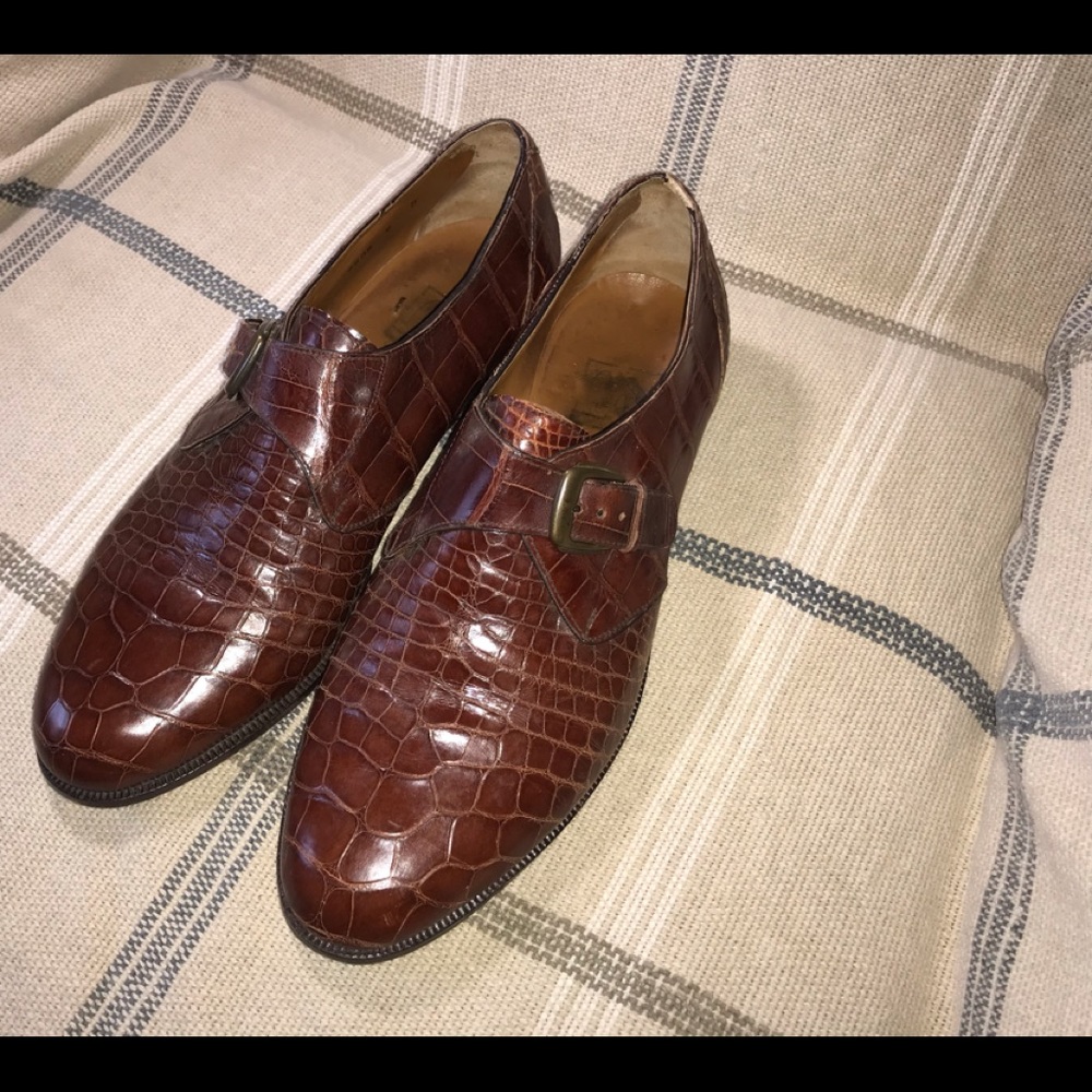 Genuine Alligator Davanzati (brand) Monk Strap Loafers